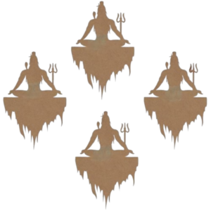 Laser Cut MDF Wood Lord Shiv Ji 5 Inch Plain MDF Blank Cutouts for DIY, Artwork, Decoupage, Resin Art, Home, Office, Festive Décor (PK-4)