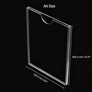 2 Pcs Acrylic Checklist Holder, Wall Sign Holder 8.3x11.7 A4 Size Clear Vertical Wall Mount Frame for Home, Office, Store, Restaurant, Pack of 2 - Image 3