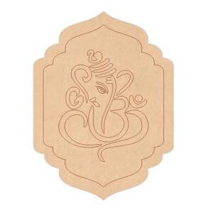 Pre Marked MDF Base (Ganesha) for Lippan, Acrylic Painting, Mandala & Other Art and Craft DIY Home Decor, Rectangular Board by Craftalay