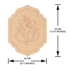 Pre Marked MDF Base (Ganesha) for Lippan, Acrylic Painting, Mandala & Other Art and Craft DIY Home Decor, Rectangular Board by Craftalay - Image 2