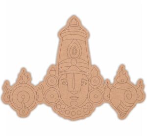 Sure Laser Cut Lord Tirupati Ji Design | God's Design For Decoration | MDF Wooden Boards Base Laser Cutout Art & Craft (32cm * 25cm)