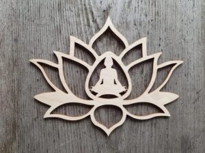Pack of 10 pcs Unfinished Wooden Cutouts Yoga Lotus, Wood Lotus Yoga for Crafts, Unfinished Wooden Cutouts, Unfinished Wood Cutout for Art & Craft (8 in)