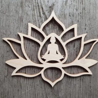 Pack of 10 pcs Unfinished Wooden Cutouts Yoga Lotus, Wood Lotus Yoga for Crafts, Unfinished Wooden Cutouts, Unfinished Wood Cutout for Art & Craft (8 in)