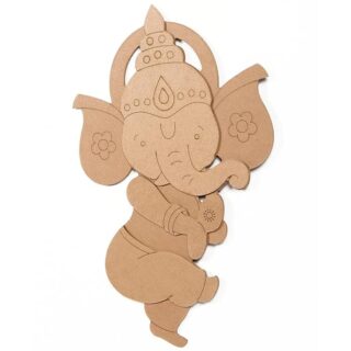 Pre Marked MDF Boards Dancing Ganesha with Hanging Sawtooth Hook Approx 12 X 8inch | Wooden Cutout for Craft| MDF Laser Cut Wood Base for Art & Craft, Home Decor, Wall Hanging