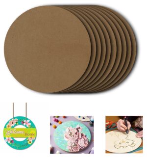 MDF Board Cutouts - 12 Inch 2.5mm Thick Circle Boards Set Of 5 | MDF Board for Lippan Art, Resin, Mandala, Painting & Art and Craft | Premium Round Pine Wood Slices for Artists and Students