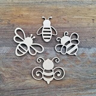 Pack of 20 Bee Unfinished Blank Wooden Cutouts Craft for Children's Painting DIY Room Decoration Gift Giving Surprise (1.9 Inch) Bee Bumble Bee Theme Cutout Birthday Decoration