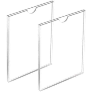 2 Pcs Acrylic Checklist Holder, Wall Sign Holder 8.3x11.7 A4 Size Clear Vertical Wall Mount Frame for Home, Office, Store, Restaurant, Pack of 2