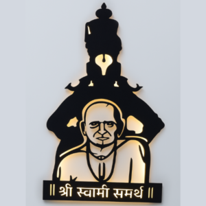 Shri Swami Samarth LED Wall Art – 2 Feet | 4mm MDF Laser Cut with Backlight