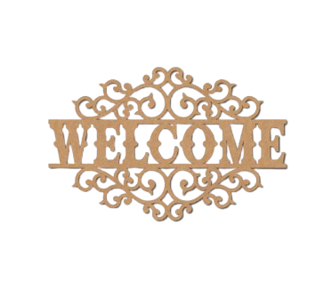 Welcome Base Cutout MDF Design 1