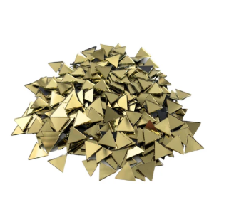 Triangle Shape Golden Glass Mirror For Lippan Art