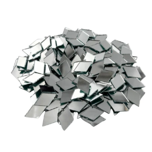 Diamond Shape Silver Glass Mirror For Lippan Art