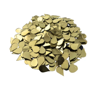 Almond Shape Golden Glass Mirror For Lippan Art