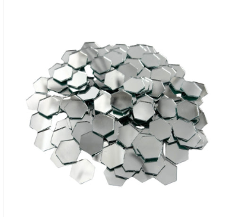 Hexagon Shape Silver Glass Mirror Design 1 For Lippan Art