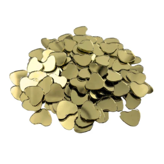 Heart Shape Golden Glass Mirror For Lippan Art