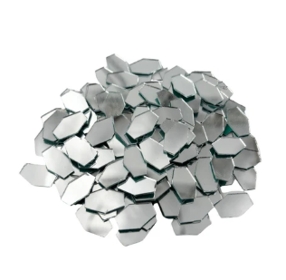 Hexagon Shape Silver Glass Mirror Design 3 For Lippan Art